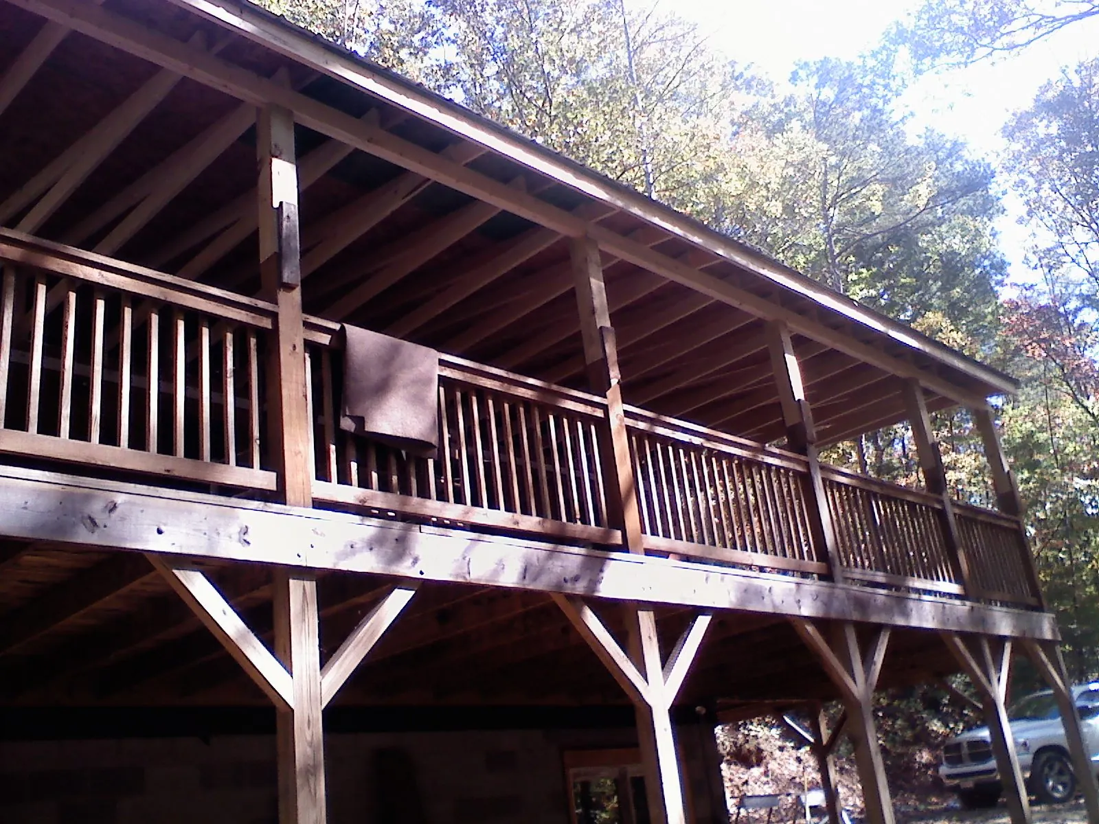 Timber framing under a new elevated porch and deck — Roof Leak Repair in Tolovana Park by Roofing Brothers
